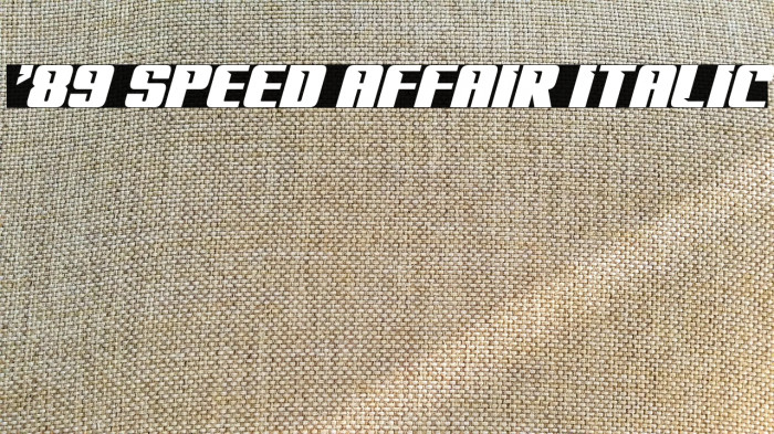 '89 Speed Affair Italic Example 3