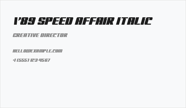 '89 Speed Affair Italic Business Card