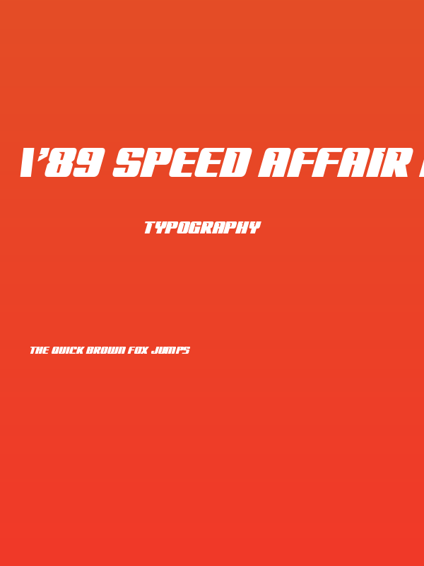 '89 Speed Affair Italic Poster