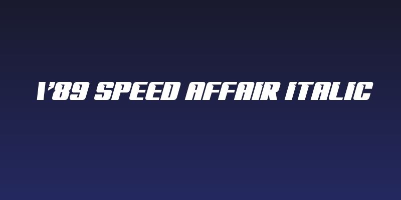 '89 Speed Affair Italic Social Header