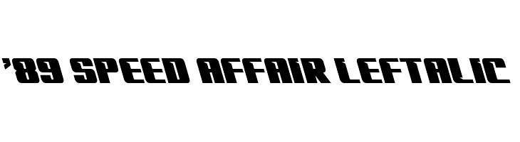 '89 Speed Affair Leftalic  フリーフォントのダウンロード