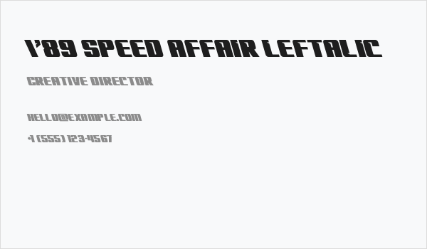 '89 Speed Affair Leftalic Business Card
