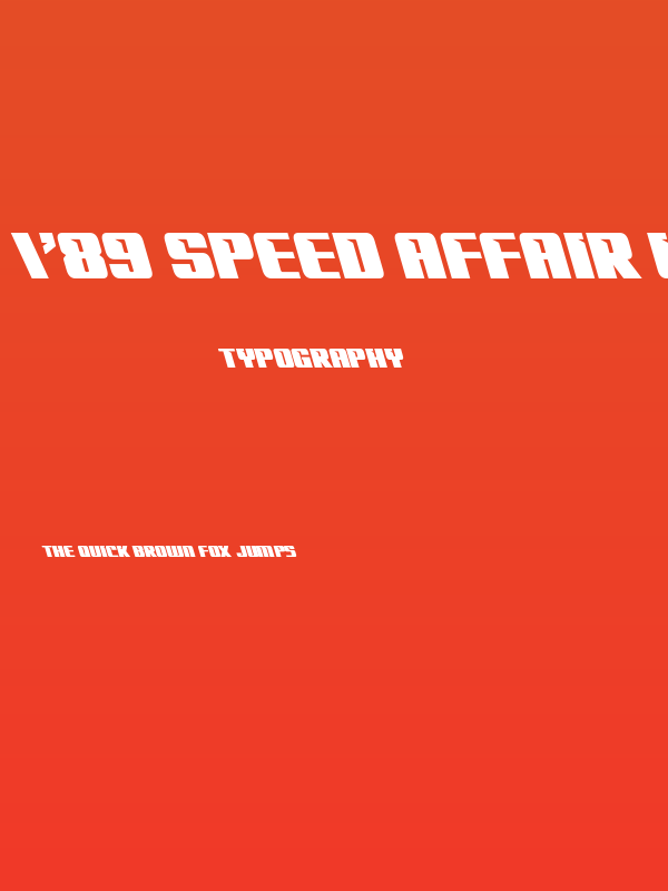 '89 Speed Affair Leftalic Poster