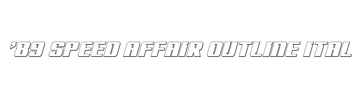 '89 Speed Affair Outline Ital  Frei Schriftart Herunterladen