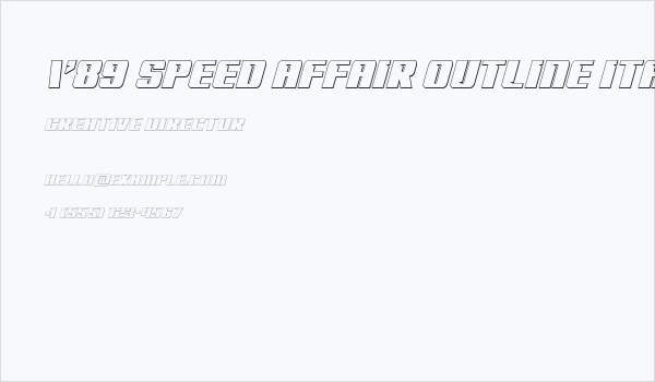 '89 Speed Affair Outline Ital Business Card