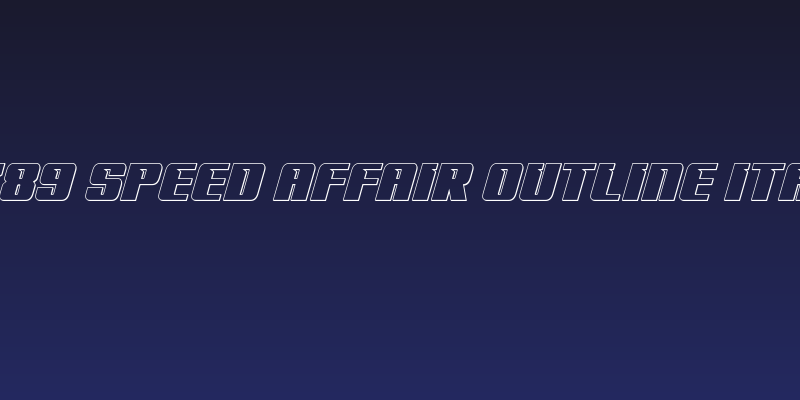 '89 Speed Affair Outline Ital Social Header