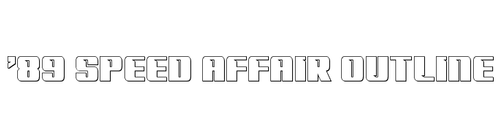 '89 Speed Affair Outline  フリーフォントのダウンロード
