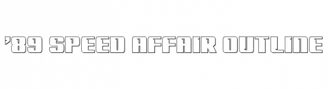 '89 Speed Affair Outline  フリーフォントのダウンロード