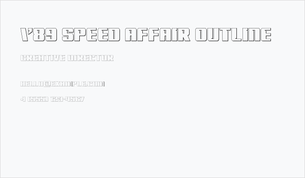 '89 Speed Affair Outline Business Card