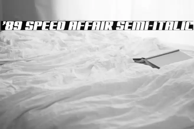 '89 Speed Affair Semi-Italic Font examples