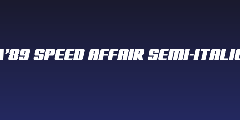 '89 Speed Affair Semi-Italic Social Header