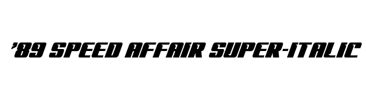 '89 Speed Affair Super-Italic  font caratteri gratis