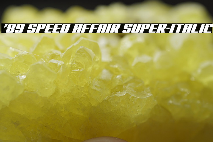 '89 Speed Affair Super-Italic Example 1