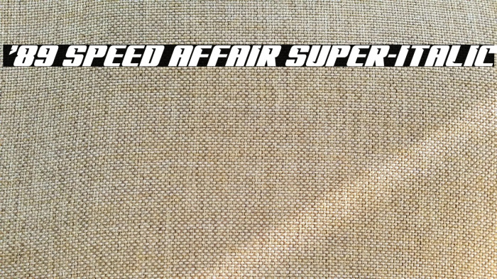 '89 Speed Affair Super-Italic Example 3