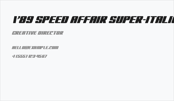 '89 Speed Affair Super-Italic Business Card