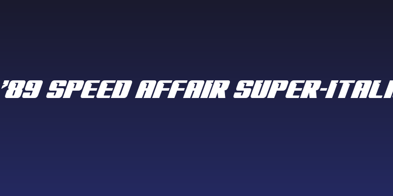'89 Speed Affair Super-Italic Social Header