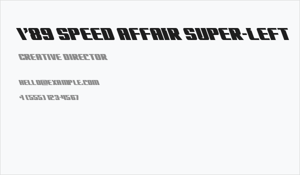 '89 Speed Affair Super-Left Business Card