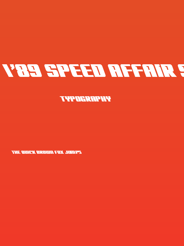 '89 Speed Affair Super-Left Poster