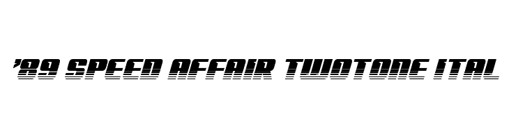 '89 Speed Affair Twotone Ital  les polices de caractères gratuit tlcharger