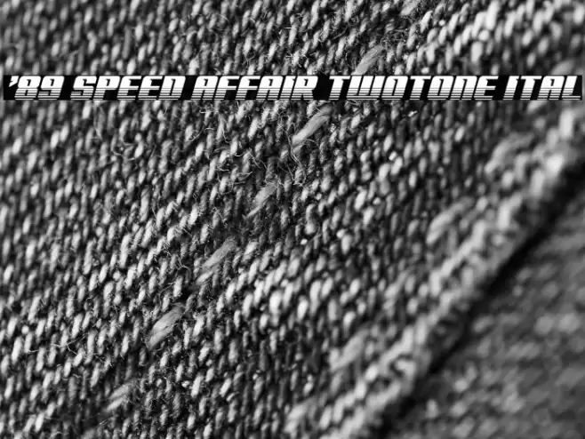 '89 Speed Affair Twotone Ital Font examples