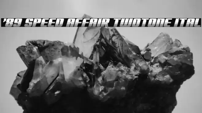 '89 Speed Affair Twotone Ital Font examples