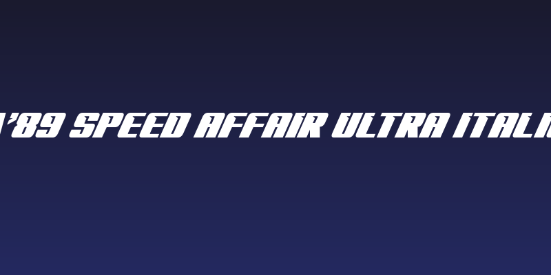'89 Speed Affair Ultra Italic Social Header