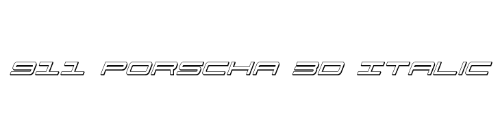 911 Porscha 3D Italic  Free Fonts Download