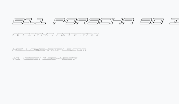 911 Porscha 3D Italic Business Card