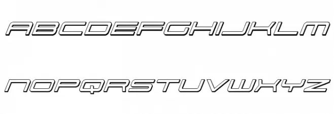 911 Porscha 3D Italic Caratteri MINUSCOLO