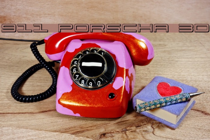 911 Porscha 3D Font examples