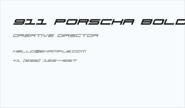 911 Porscha Bold Italic Business Card