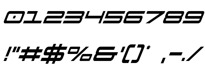 911 Porscha Condensed Italic Шрифта ДРУГИЕ символов
