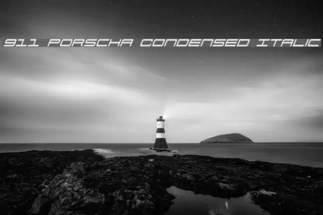 911 Porscha Condensed Italic Шрифта examples