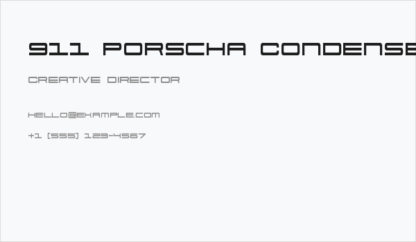 911 Porscha Condensed Business Card