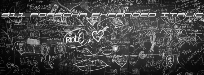 911 Porscha Expanded Italic Font examples