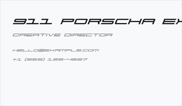 911 Porscha Expanded Italic Business Card