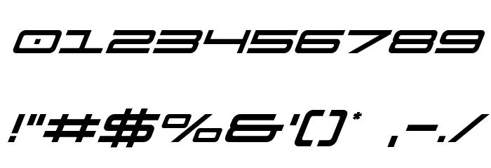 911 Porscha Italic Шрифта ДРУГИЕ символов