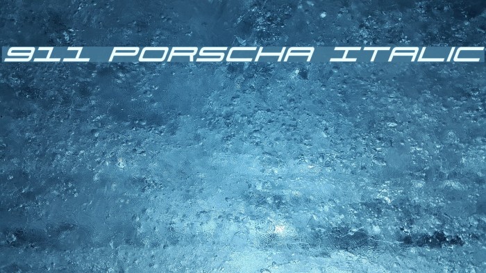 911 Porscha Italic Шрифта examples