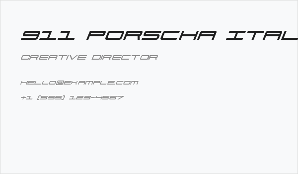 911 Porscha Italic Business Card