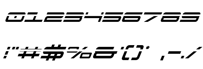911 Porscha Laser Italic Font OTHER CHARS