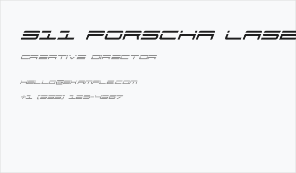 911 Porscha Laser Italic Business Card