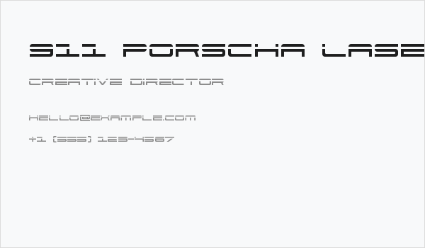911 Porscha Laser Business Card