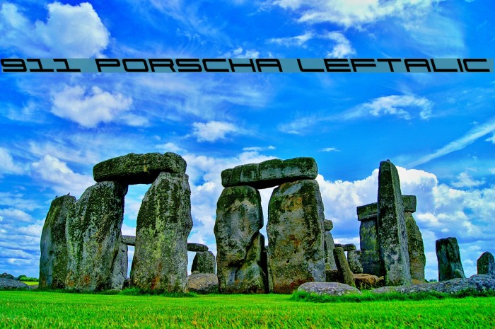 911 Porscha Leftalic Font examples
