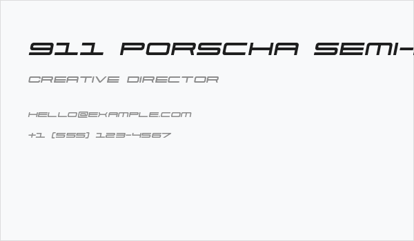 911 Porscha Semi-Italic Business Card