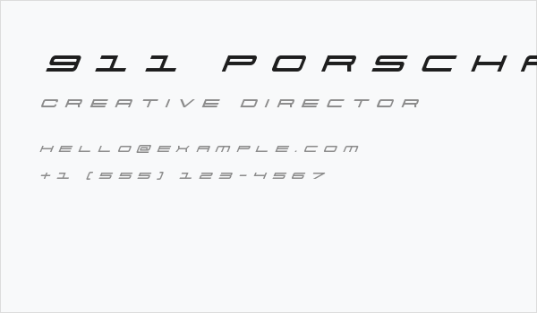 911 Porscha Title Italic Business Card
