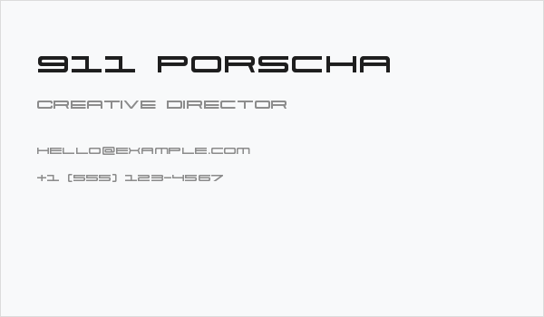 911 Porscha Business Card