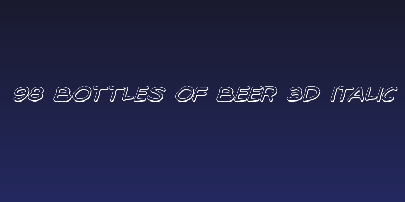 98 Bottles of Beer 3D Italic Social Header