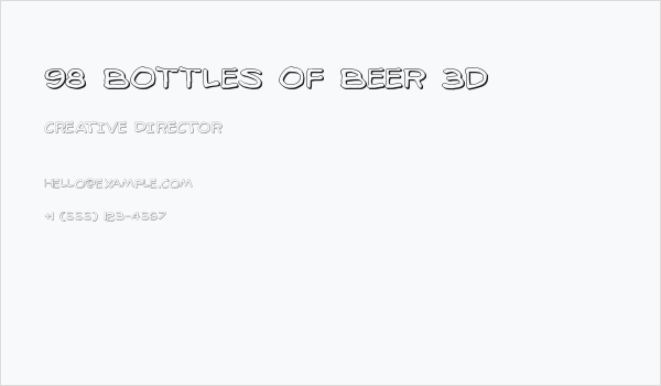 98 Bottles of Beer 3D Business Card