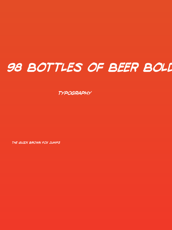 98 Bottles of Beer Bold Condensed Italic Poster