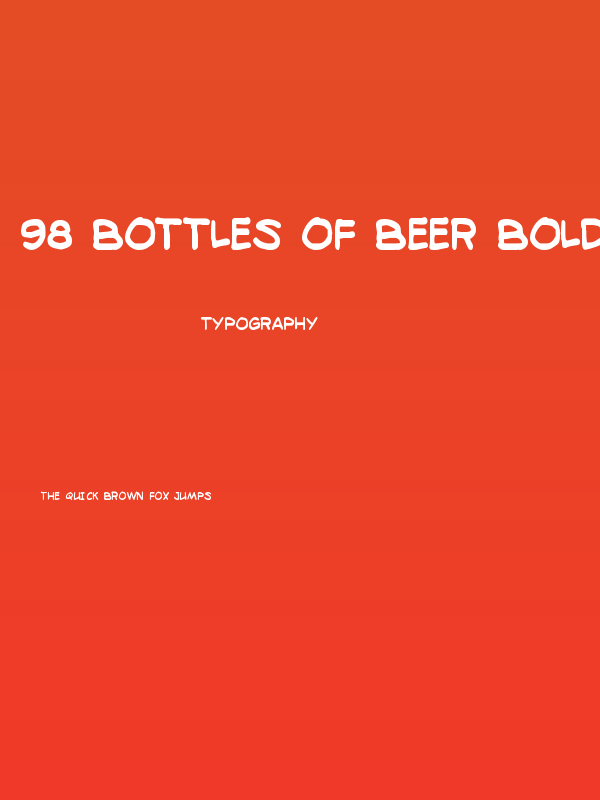 98 Bottles of Beer Bold Condensed Poster